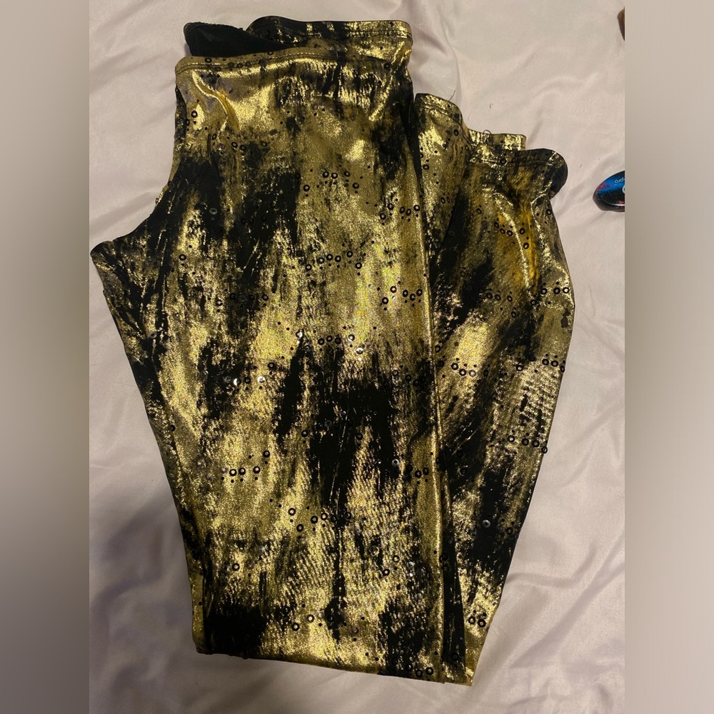 Brushed Gold and Black Leggings